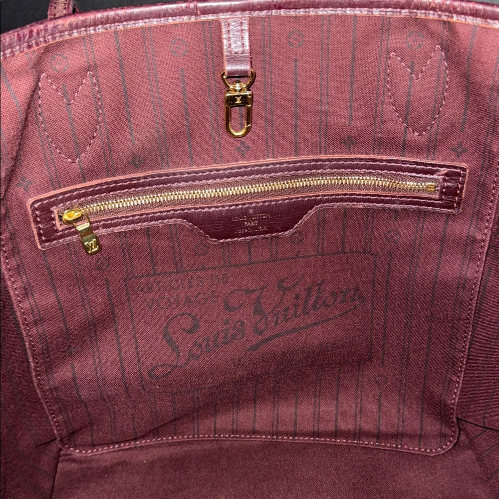 Louis Vuitton Pink & Brown mini Lin neverfull MM Monogram SEPHIA Tote IDYLLE - Picture 15 of 17